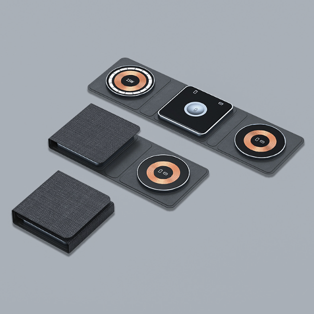 3-in-1 Magnetic Folding Wireless Charger Station – iPhone, Apple Watch & AirPods