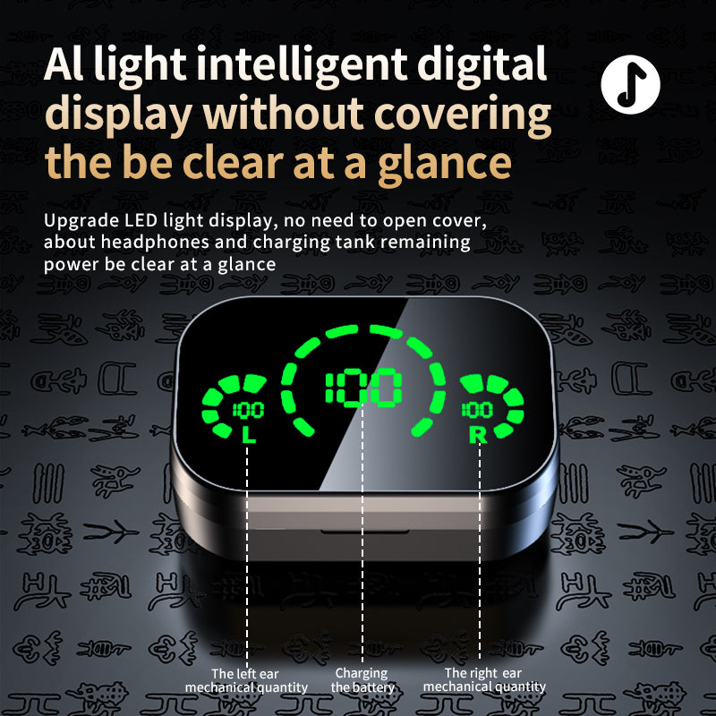YD03 Wireless Earbuds – TWS Bluetooth 5.3 with LED Display & Breathing Light