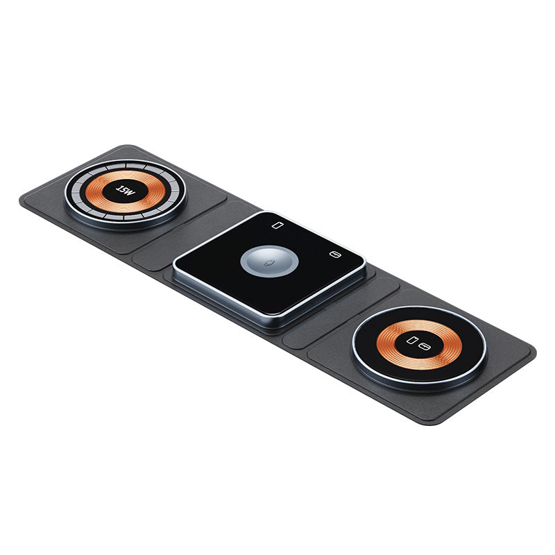3-in-1 Magnetic Folding Wireless Charger Station – iPhone, Apple Watch & AirPods